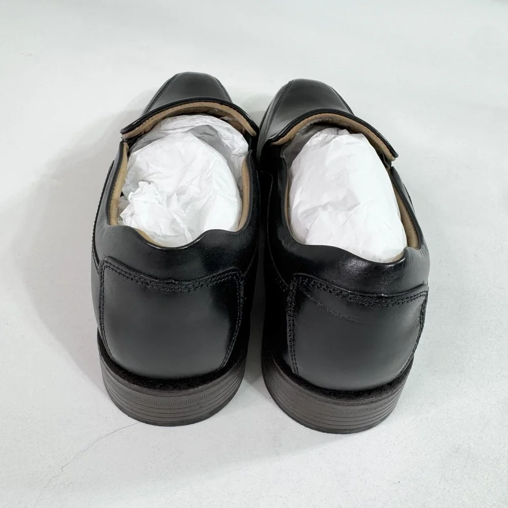 Johnston & Murphy Lewis Shoes Mens Size 8 Black Leather Slip On Dress Oxford